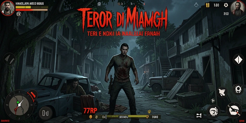 Screenshot menunjukkan keterlibatan gameplay yang menyeramkan dalam 77RP.