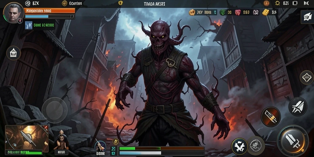Screenshot menampilkan suasana menyeramkan dan gameplay 8ZK yang mendebarkan.