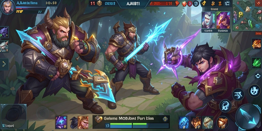 Tampilan gameplay MOBA AJAIB11 yang memukau dan seru.