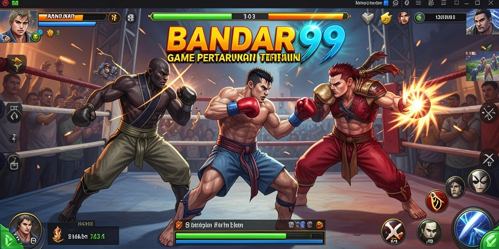 Screenshot gameplay BANDAR99 menampilkan pertarungan seru antar karakter.
