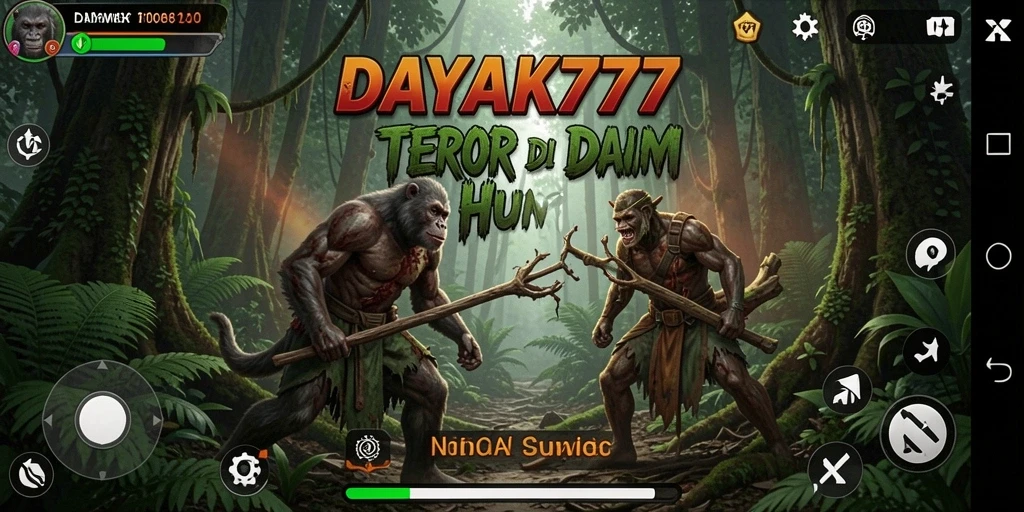 Screenshot menampilkan suasana mencekam di dalam hutan game Horror.