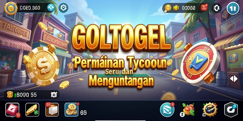 Tampilan gameplay GOLTOGEL yang menarik dengan elemen tycoon.