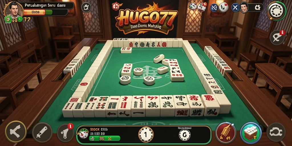 Screenshot gameplay HUGO77 menunjukkan keseruan bermain Mahjong.