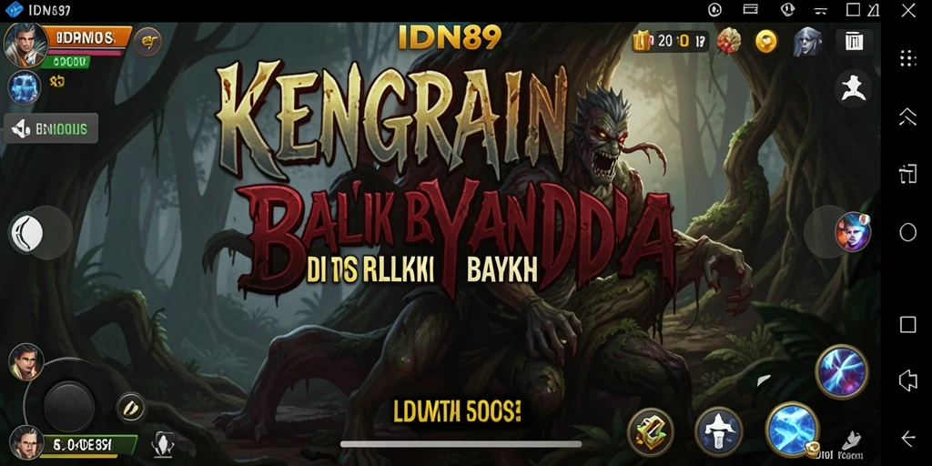Tampilan mendebarkan gameplay IDN89 dengan monster menyeramkan.