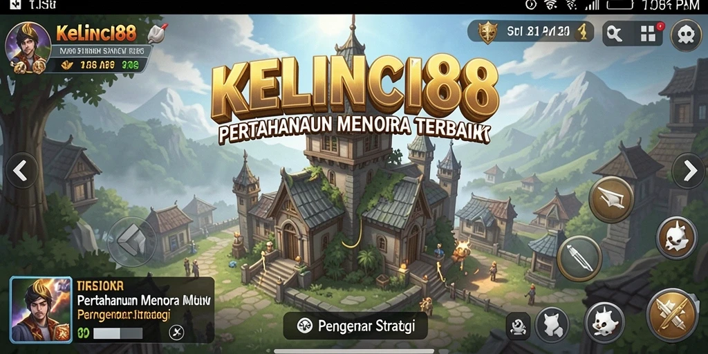 Gameplay intens KELINCI88 dengan menara strategis melawan gelombang musuh.