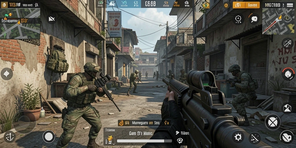 Tampilan mendebarkan gameplay MDG188 dengan aksi tembak-menembak.