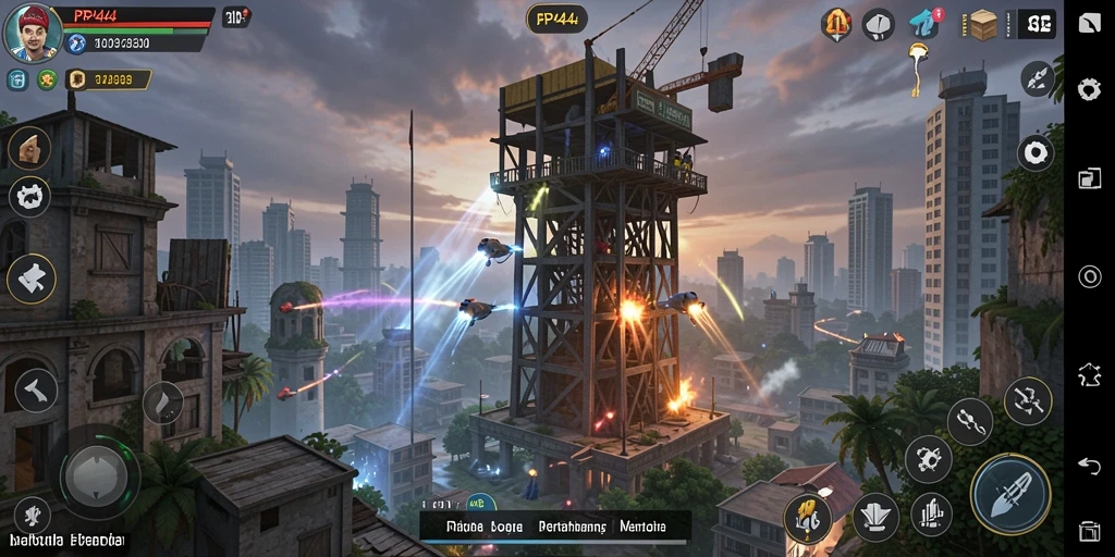 Tampilan gameplay mendebarkan dari PP444 Tower Defense