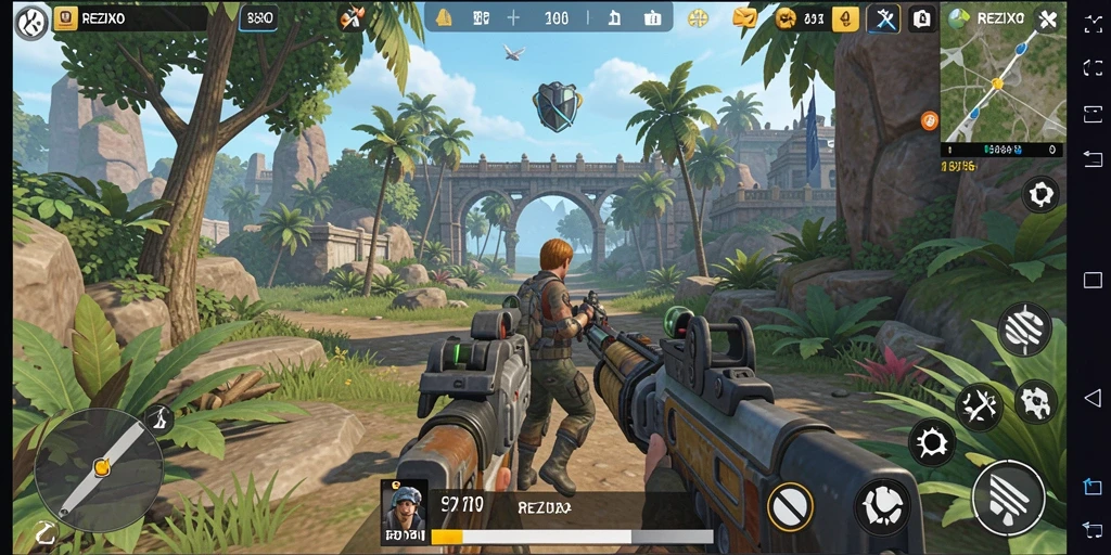 Tampilan gameplay REZIXO yang mendebarkan dan penuh aksi.