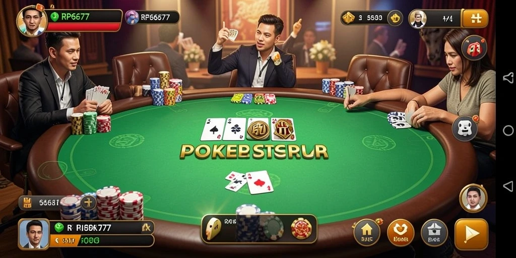 Gameplay Poker yang seru dan penuh strategi.