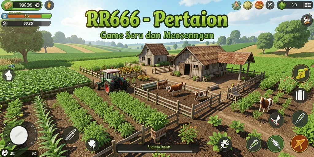 Tampilan screenshot gameplay menunjukkan keseruan bertani di RR666.