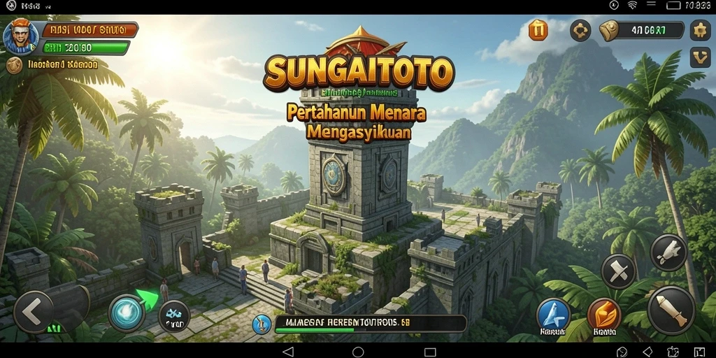 Tangkapan layar gameplay SUNGAITOTO yang menunjukkan strategi dan taktik Tower Defense.