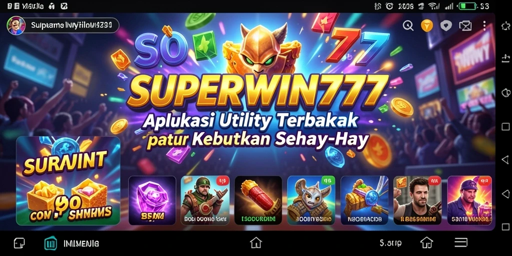Tampilan utama SUPERWIN777 dengan fitur Utility yang memudahkan pengguna.