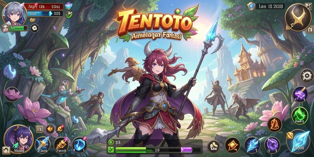 TENTOTO menunjukkan aksi seru karakter Anime dalam gameplay yang dinamis.