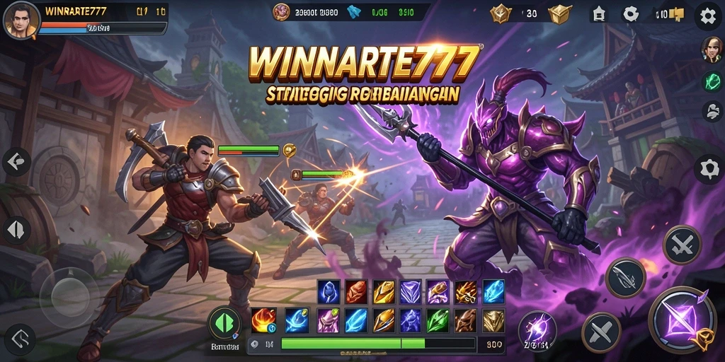 Tampilan gameplay menarik di <strong>WINRATE777</strong> dengan strategi bertarung yang mendebarkan.